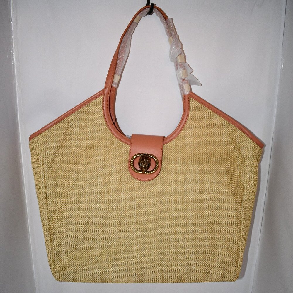 Kurt Geiger London Contrast Trim Chelsea Large Tote Bag in Beige #4019343999 NWT